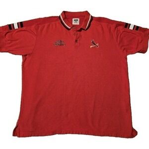 Louisville Cardinals Polo Lee Sport Shirt Mens XXL Jersey Red MLB